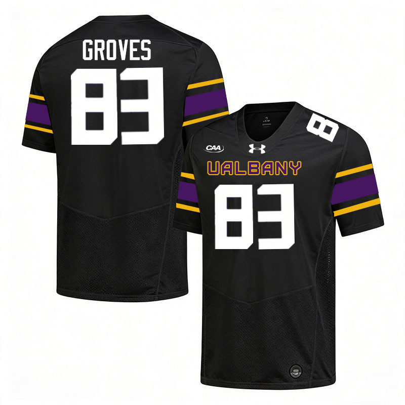 UAlbany Great Danes #83 Tavahri Groves College Football Jerseys,Uniforms-Black